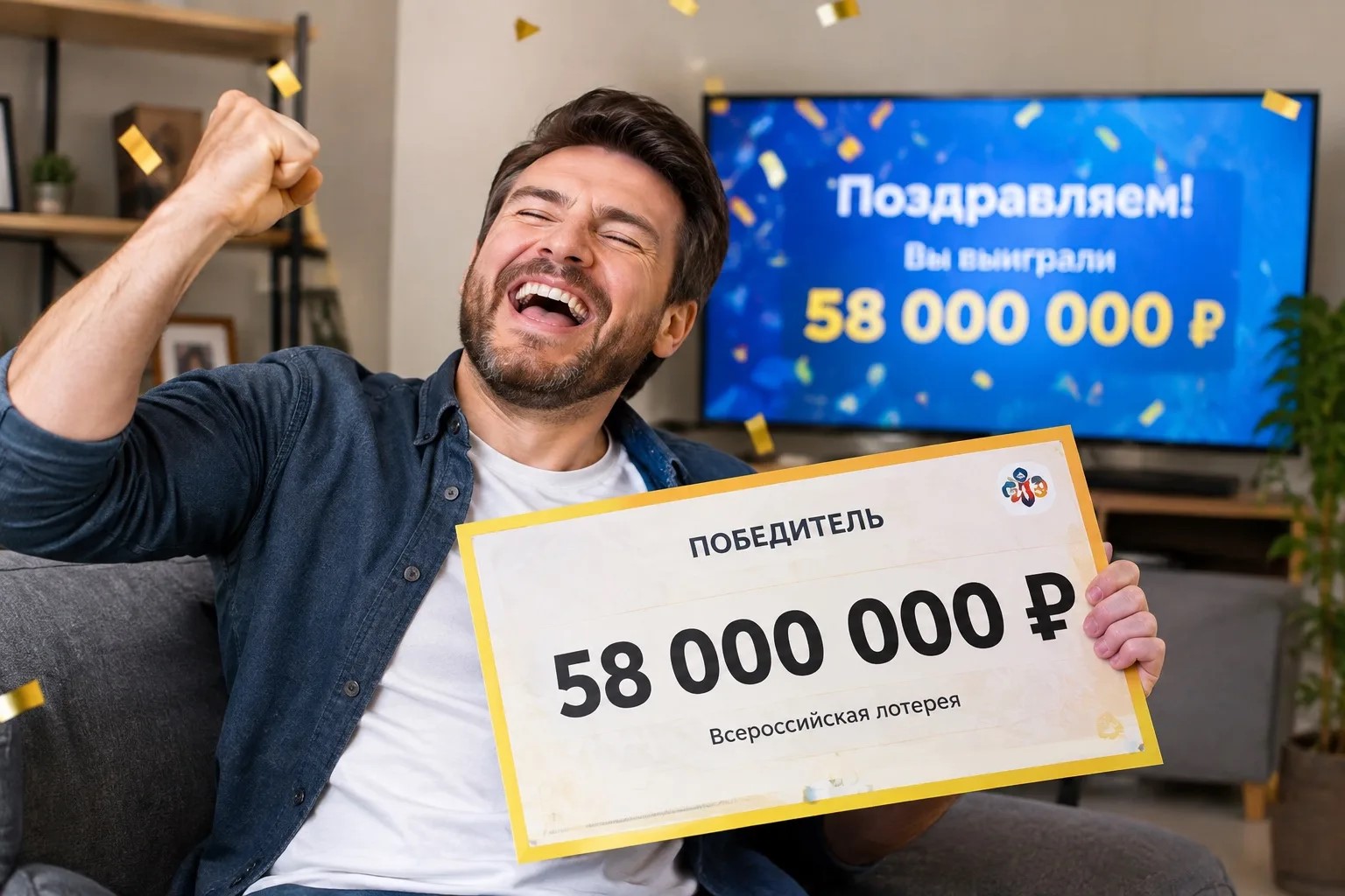 Воронежец выиграл 58 млн рублей в лотерею, не угадав ни одного числа