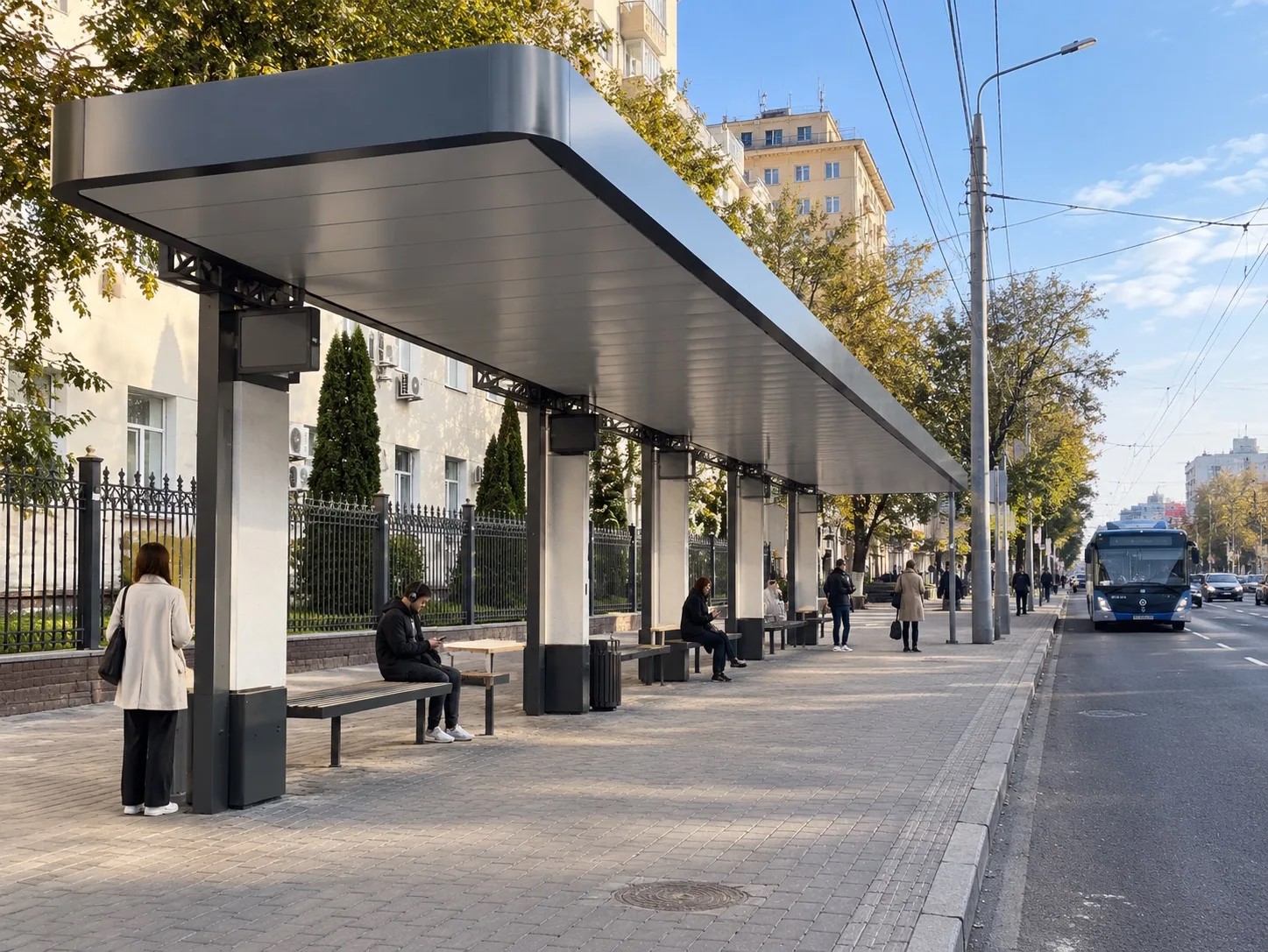 Первый новый павильон для метробуса установили в центре Воронежа