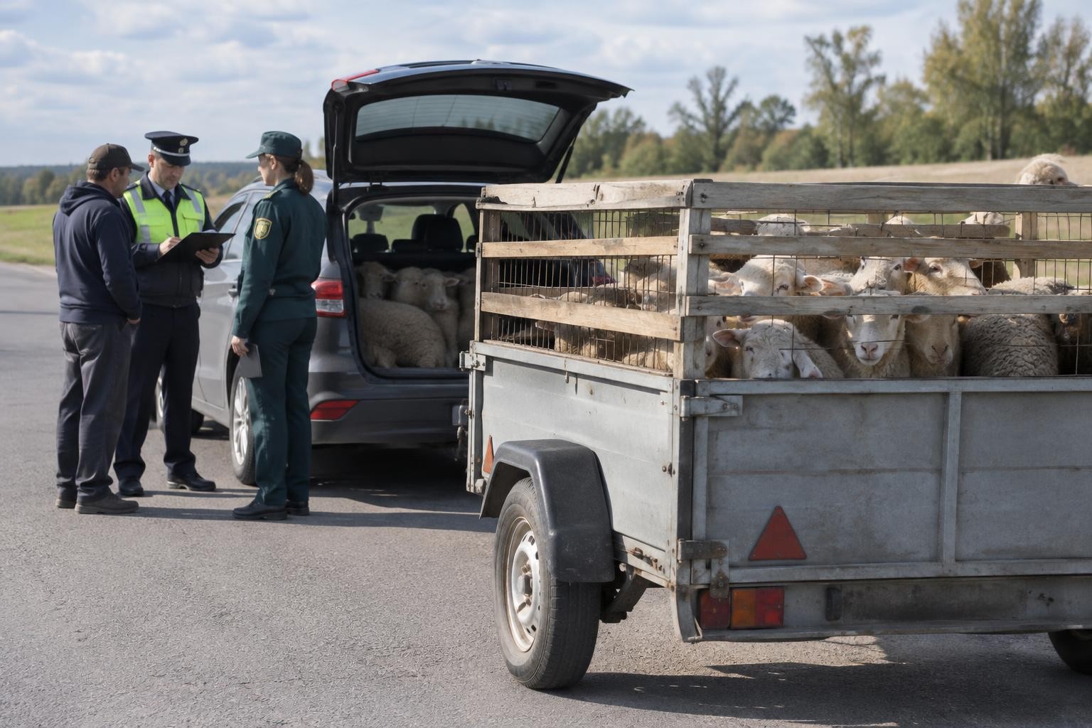 В Воронежской области остановили машину с 15 овцами без документов
