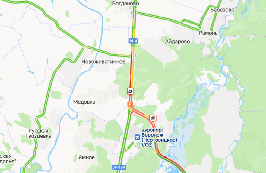 Пробка на трассе М-4 «Дон» в Воронеже побила рекорд протяжённости