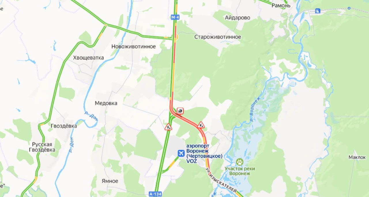 14-километровая мегапробка растянулась на&nbsp;выезде из&nbsp;Воронежа